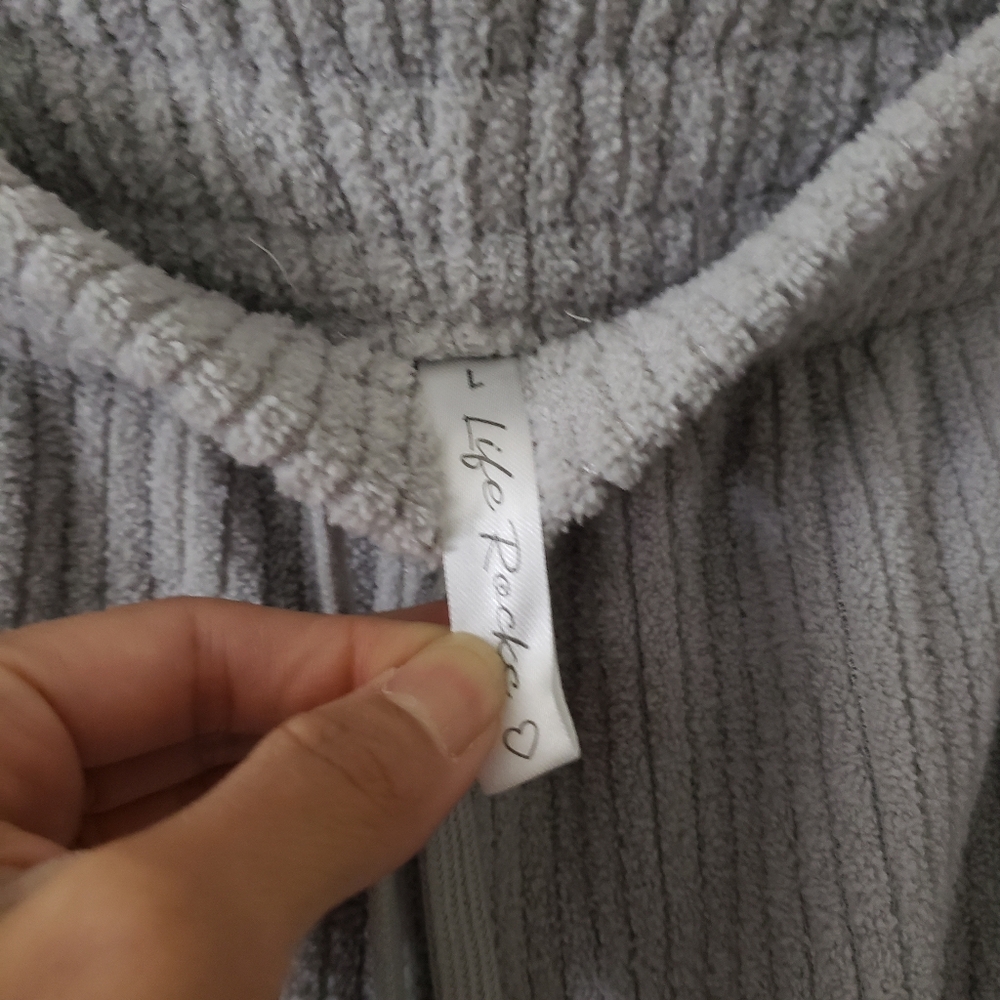 Large Life Rocks Light Gray Ribbed Sleep Pants - Picture 4 of 8